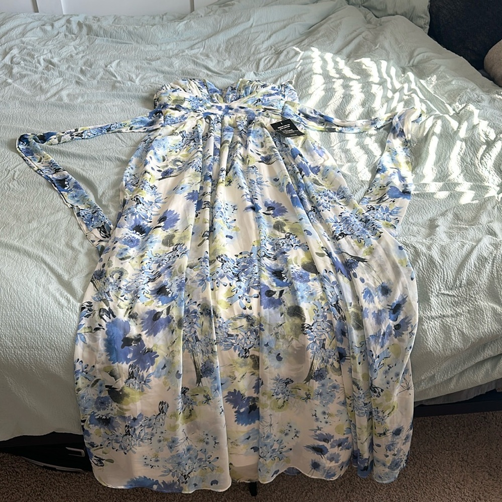 Lulus Floral strapless floor length dress
